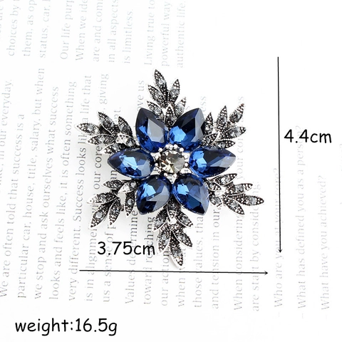 Vintage Silber Legierung Schneeflocke Brosche Pin Für Damen Mit Dunkelblau Kristall Strass Elegant Winter Mode Accessoire