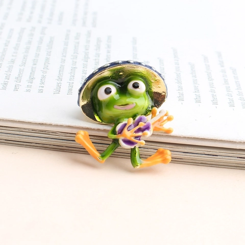 Cartoon Frosch Spielt Gitarre Emaille Brosche Pin Zinklegierung Tier Abzeichen Mode Schmuck Für Damen Herren Kleidung Geschenk