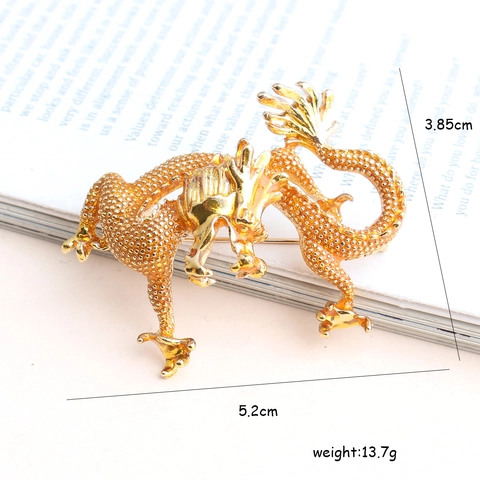 Vintage Zinc Alloy Dragon Brooch Pin For Women Men Enamel Drip Oil Dragon Scale Texture Retro Animal Brooch Jewelry Gift Accessory
