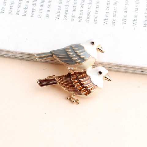 Vintage Enamel Animal Bird Owl Brooches Zinc Alloy Rhinestone Faux Artificial Pearl Lapel Pin Fashion Jewelry Accessories For Women Gift