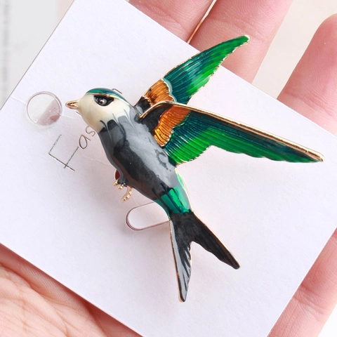 Vintage Emaille Schwalbe Vogel Brosche Pin Für Damen Herren Zinklegierung Bunte Tier Revers Pin Für Anzug Hemd Mantel Schmuck