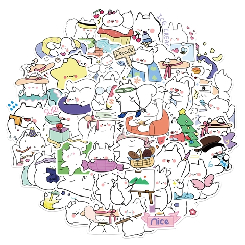 Dessin Animé Mignon Écureuil Bébé Autocollants Imperméable PVC Décalcomanies Pour Ordinateur Portable Bagages Guitare Skateboard Scrapbooking Papeterie Décoration Cadeau
