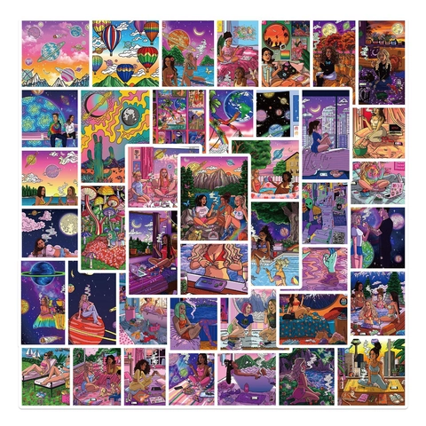 Adesivi Graffiti Arte Estetica Decalcomanie in Vinile Impermeabili Per Laptop Valigia Psychedelic Pop Art Decorativi DIY Ragazzi