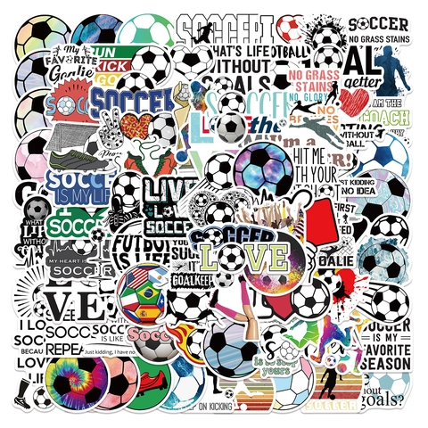 Autocollants Football Imperméables PVC Décalcomanies Sport Graffiti Décoration Pour Ordinateur Bagages Planche À Roulettes Ventilateurs