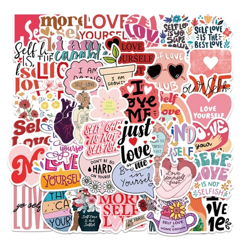 Self Love Motivierende Vinyl Aufkleber Wasserdichte Matte Positive Zitate Aufkleber Für Laptop Wasserflasche Koffer Journaling Dekoration
