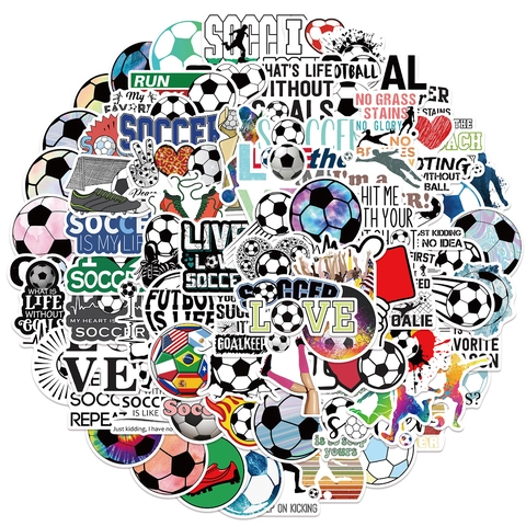 Autocollants Football Imperméables PVC Décalcomanies Sport Graffiti Décoration Pour Ordinateur Bagages Planche À Roulettes Ventilateurs