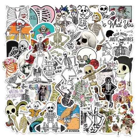 Adesivi In PVC Impermeabile Teschio Graffiti Arte Gotica Per Laptop Valigia Chitarra Skateboard Decorazione Stile Punk Scuro