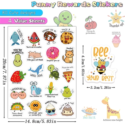 Autocollants De Récompense Motivateurs Avec Jeux De Mots Pour Enfants Enseignants Fournitures Scolaires Imperméable PVC Stickers Pour Scrapbooking Décoration