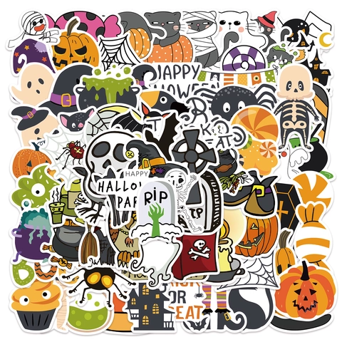 Autocollants Graffiti Halloween Dessin Animé Imperméable PVC DIY Décoratifs Pour Ordinateur Bagages Skateboard