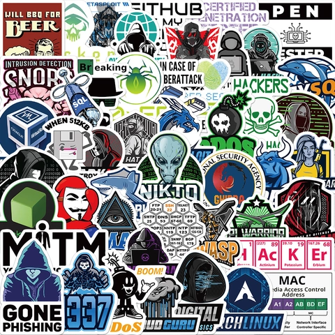 Hacker Coding Cyber Security Wasserdicht Vinyl Aufkleber Für Laptop Koffer Gitarre Technologie Programmierer DIY Graffiti