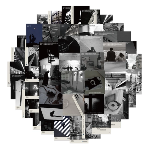 Adesivi Estetici Vintage Bianco E Nero Per Bagagli Laptop Chitarra Impermeabili DIY Retro Fotografia Arte Decal Pack