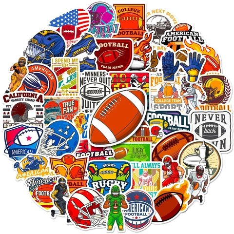 Amerikaans Voetbal Stickers Set Waterdicht PVC Vinyl Sport Graffiti Decals Voor Waterfles Laptop Bagage DIY Decor Kids