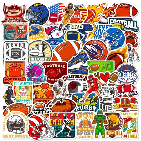 Amerikaans Voetbal Stickers Set Waterdicht PVC Vinyl Sport Graffiti Decals Voor Waterfles Laptop Bagage DIY Decor Kids