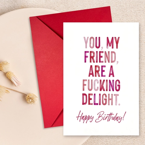 Funny Birthday Greeting Card With Matching Red Envelope Humorous Typographic Card For Friends Birthday Gift Stationery