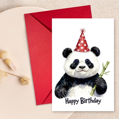 Cute Animal Birthday Greeting Card Set With Envelopes Panda Rabbit Illustration Cartoon Birthday Cards For Kids Friends Gift