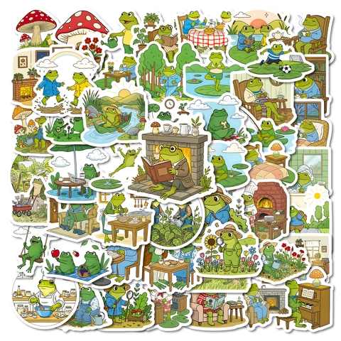 Set di Adesivi Serie Vita Quotidiana Rana Cartone Animato Impermeabile PVC Decalcomanie Decorative Per Scrapbooking Diario Laptop