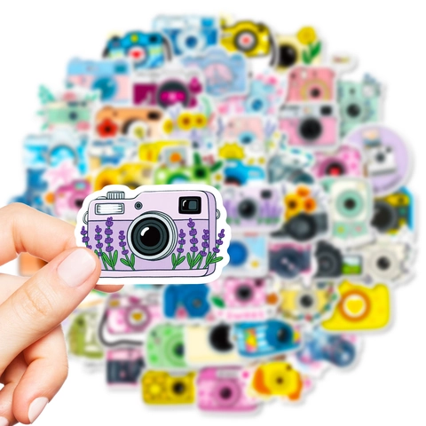 Cartoon Camera Stickers Waterproof PVC Decorative Decals For Suitcase Laptop Phone Case Helmet DIY Graffiti Art Stickers