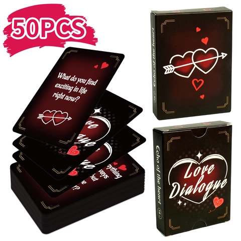 Love Dialogue Romantic Heart Pattern Interactive Conversation Game Cards For Couples Adult Romantic Gift Relationship Cards
