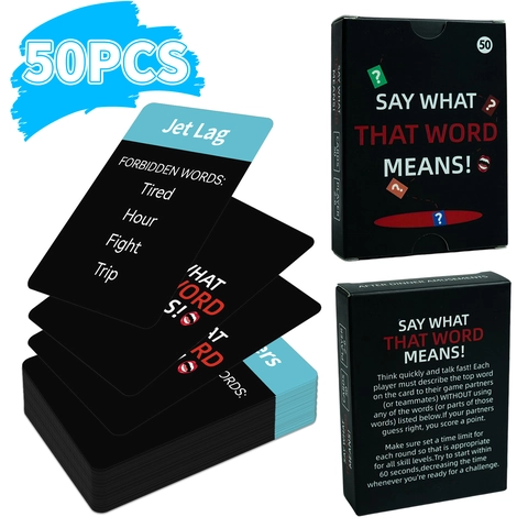 Say What That Word Means Party Board Game Forbidden Word Guessing Game For Adults Family English Word Game