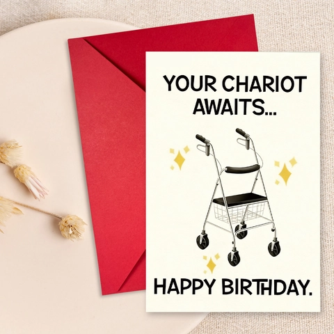 Ensemble de Cartes de Vœux Anniversaire Humoristiques Avec Enveloppe Rouge Illustration Vieillissement Drôle Papier Couché