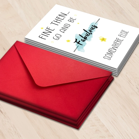 Humorvolle Weiße Grußkarte Mit Rotem Umschlag Lustige Abschiedskarte Für Kollegen Fabulous Minimalistische Schreibwaren Geschenkset