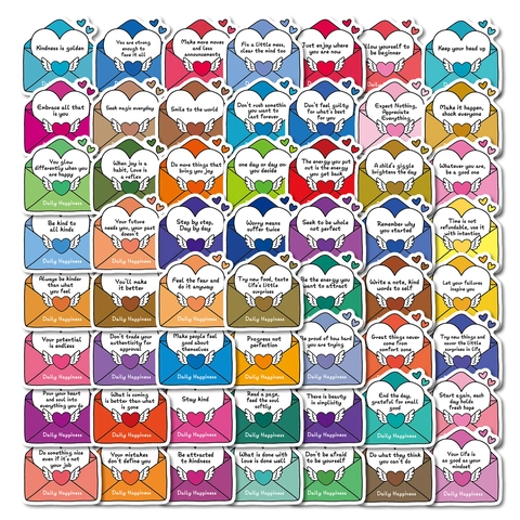 Autocollants Inspirants en Forme d'Enveloppe Stickers en Vinyle PVC Imperméables pour Ordinateur Portable Scrapbooking Bouteille d'Eau