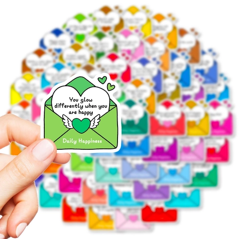 Autocollants Inspirants en Forme d'Enveloppe Stickers en Vinyle PVC Imperméables pour Ordinateur Portable Scrapbooking Bouteille d'Eau