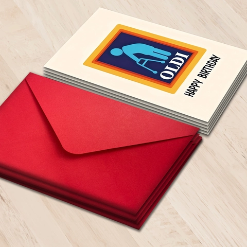 Funny Birthday Greeting Card Red Envelope Coated Paper Humorous OLDI Design For Elderly Parents Friends Party Gift