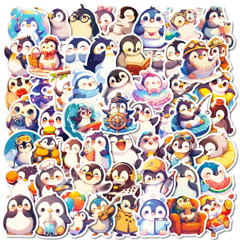 Cartoon Penguin Stickers Cute Animal Vinyl Waterproof Decals For Laptop Scrapbooking Journal DIY Decoration Gift