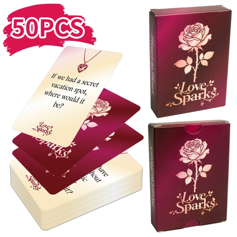 Juego de Conversación para Parejas Love Sparks Heart To Heart Tarjetas de Preguntas de Interacción Romántica Regalo de Citas