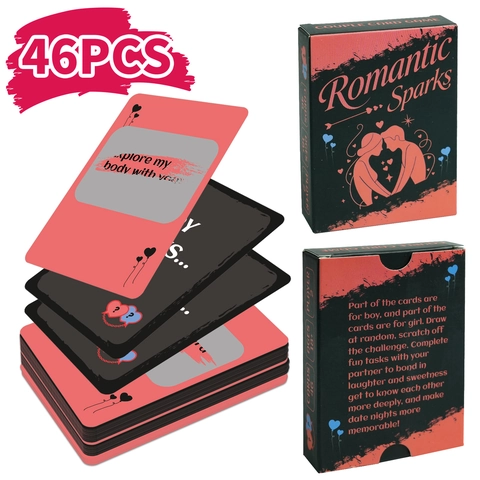 Romantic Sparks Couple Interactive Card Game Scratch Off Romantic Gift For Date Night Anniversary Adult Social Party Game Cards