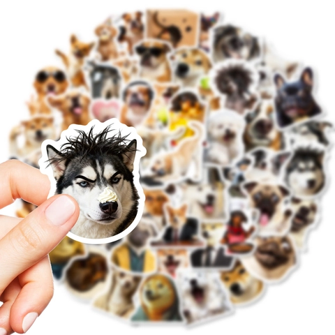 Grappige Hond Meme Stickers Set Waterdicht PVC Dier Graffiti Decals Voor Laptop Waterfles Bagage DIY Decoratieve Stickers