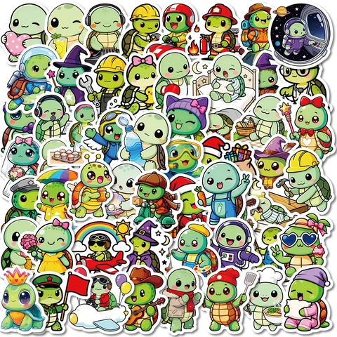 Cute Cartoon Turtle Stickers Waterproof PVC Graffiti Decals For Laptop Suitcase Water Bottle Scrapbook DIY Decoration Kids Gift