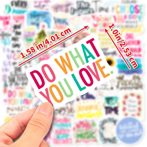 Pegatinas de PVC Impermeables con Frases Motivadoras en Inglés para Portátil Teléfono Casco Equipaje Scrapbooking Pegatinas Decorativas DIY