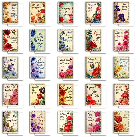 Vintage Florale Affirmationskarten Motivationszitate Karten Für DIY Journal Scrapbooking Raumdeko Ästhetik Geschenk