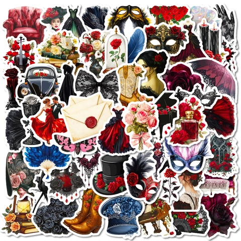 Vintage Gothic Aufkleber Dunkle Romantik Victorianischer Stil Wasserdicht PVC Deko Sticker Für Journal Handy Laptop DIY
