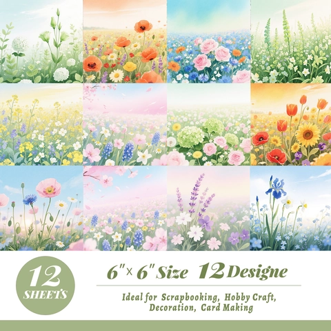 Watercolor Flower Scrapbook Paper Aesthetic Decorative Material Paper For DIY Crafts Card Making Journaling Botanical Art Paper