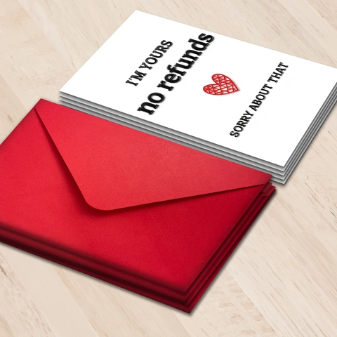 Lustige Valentinstagskarte Mit Umschlag I'M YOURS Keine Rückerstattung Humorvolle Herz Jubiläums Grußkarte Für Paare