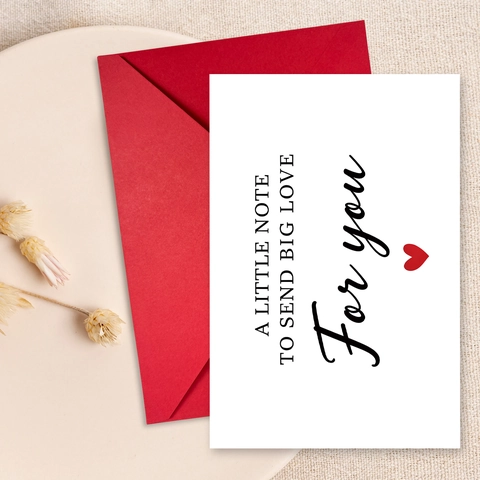 Minimalist Greeting Cards With Red Envelopes Heart Pattern Anniversary Birthday Wedding Valentine Cardstock Gift Cards For Him Her
