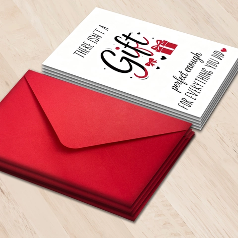 Ensemble De Cartes De Vœux Et D'enveloppes En Papier Couché Note De Remerciement Minimaliste Avec Motif De Boîte Cadeau Cœur Pour Anniversaire Cadeau De Fêtes