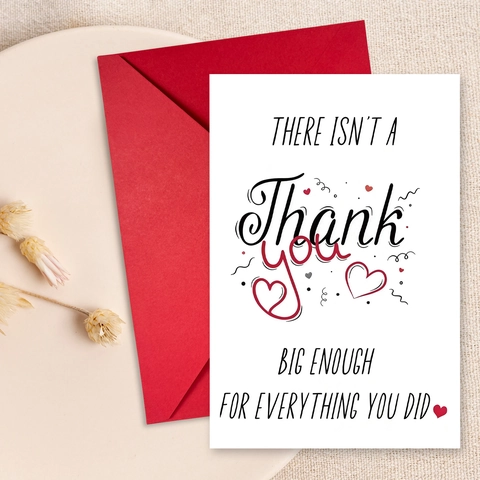 Biglietti di Ringraziamento Con Buste Rosse Motivo a Cuore Cartoncino Cancelleria Per Matrimonio Compleanno Anniversario Regalo