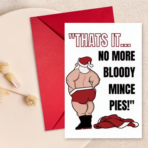 Lustige Weihnachtskarten Mit Roten Umschlägen Humorvolle Weihnachtsmann Cartoon 300GSM Papierkarte Für Weihnachtsgeschenk