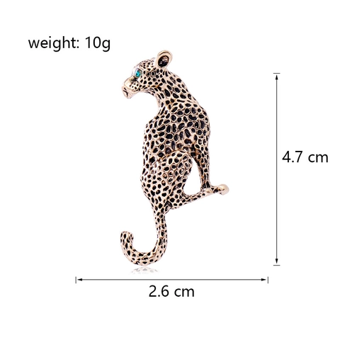 Spilla Leopardo in Lega Vintage per Donna Spilla Animale Ghepardo Smaltata Con Occhi in Strass Pin per Gioielli Moda Regalo