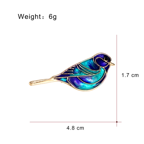 Vintage Legierung Vogel Brosche Mit Strass Emaille Blau Grün Tier Anstecknadel Für Unisex Kleidung Mode Accessoires Schmuck