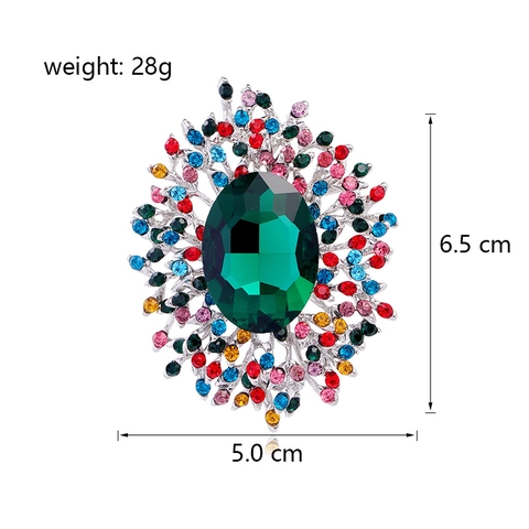 Luxuriöse Legierung Strass Blume Brosche Für Damen Vintage Kristall Floral Anstecknadel Mode Schmuck Hochzeit Party Zubehör