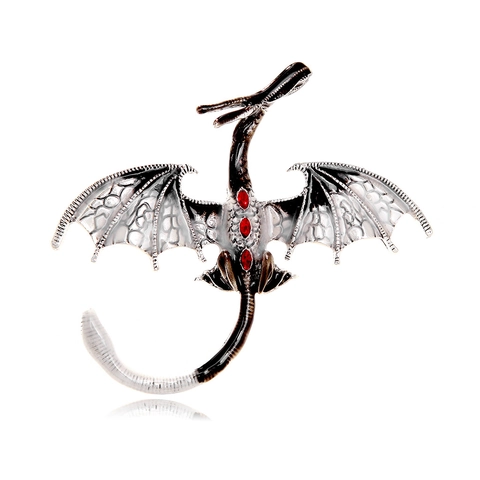 Vintage Legierung Emaille Drache Brosche Mythisch Fliegender Drache Strass Eingelegte Nadel Für Herren Damen Gothic Schmuck