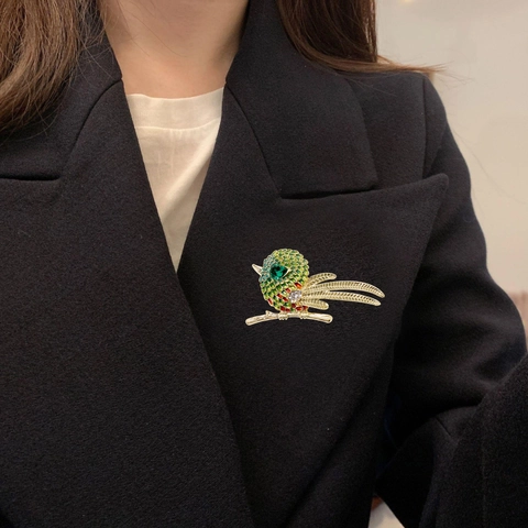 Mode Legering Emaille Vogel Broche Strass Uil Dier Pin Voor Vrouwen Gepersonaliseerde Kleurrijke Druppel Olie Sieraden Geschenk