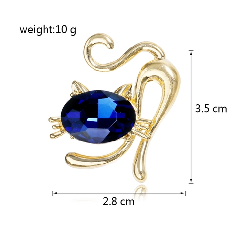 Spilla Gatto Carino Lega Strass Smalto Forma Animale Gioielli Accessorio Moda per Donna Abbigliamento Regalo Spilla Decorativa