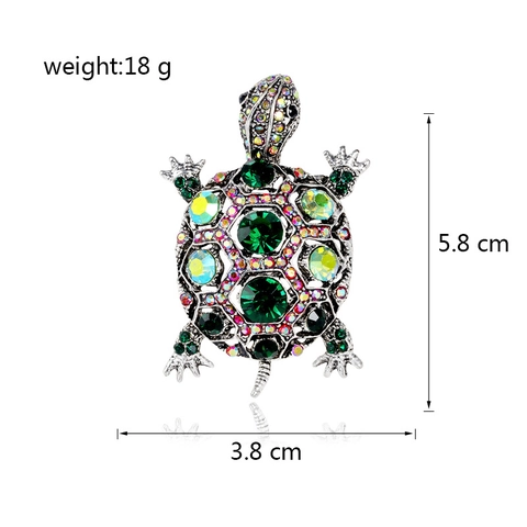 Spilla Tartaruga Marina Vintage in Lega di Zinco Con Intarsio in Strass Spilla Animale per Accessori Cappotto Tuta Donna Uomo Gioielli