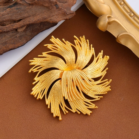Vintage Gold Feuerwerk Ähre Brosche Für Damen Elegante Spirale Sternenregen Metall Anstecknadel Bankett Hochzeit Party Schmuck